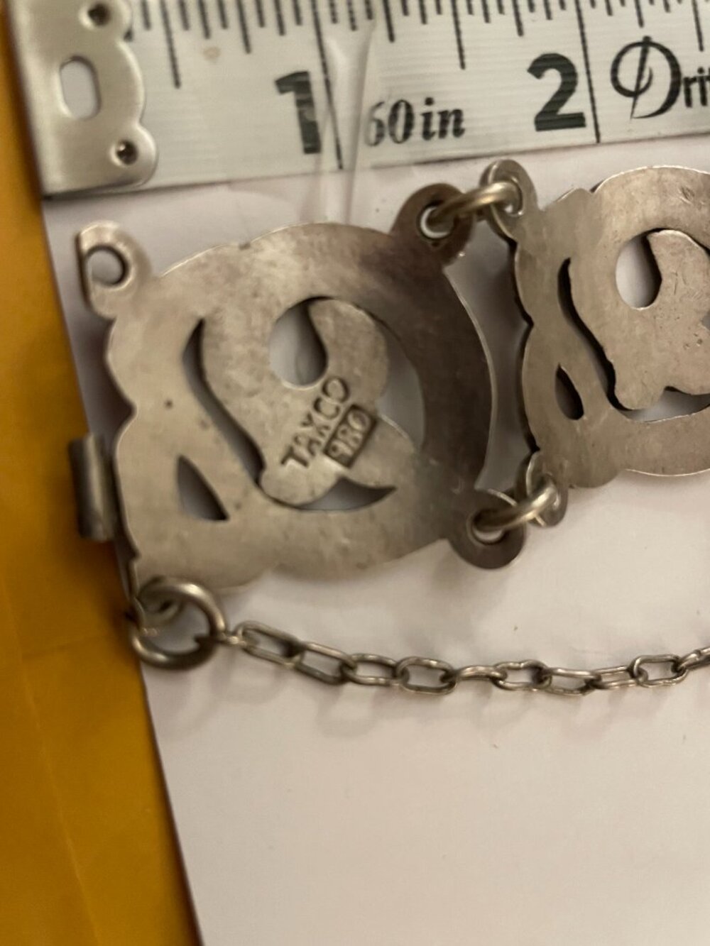 Vintage Sterling Silver Bracelet Taxco 980 62 grams RARE 7" 1930-40s 98% Silver - Picture 4 of 13